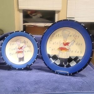 Certified International salad plate and dinner plate in real good condition.